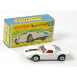 Matchbox Superfast No. 41a Ford GT40. White with red interior, No. 6 black racing stripe decal.