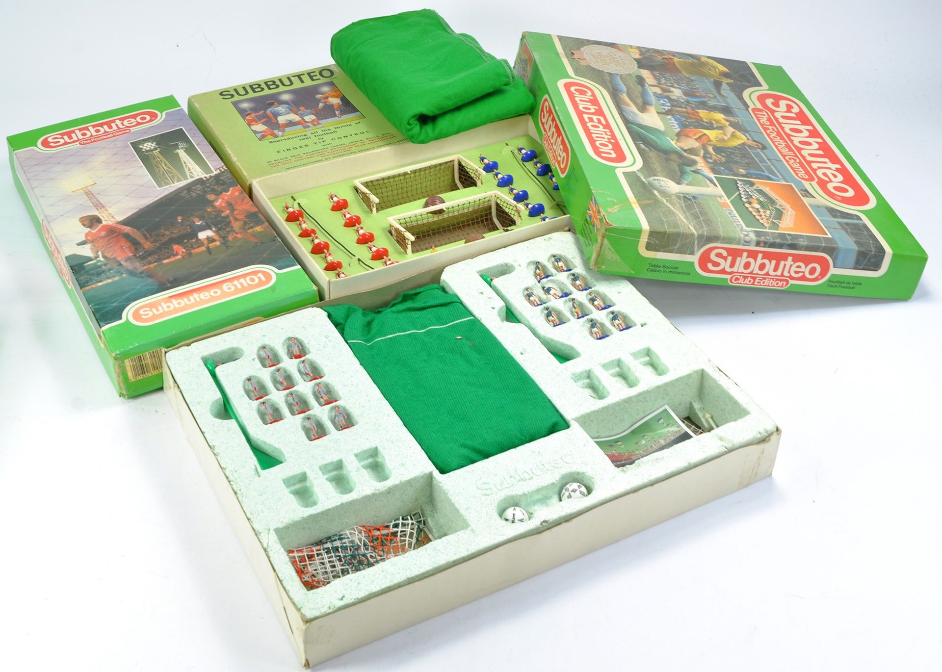 Subbuteo Table Soccer Sets, look to be mostly complete including untested floodlight set.