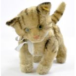 Steiff Vintage Large Standing Cat with Swivel Head, approx. 33cm, with button. Generally very good