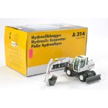 NZG 1/50 construction issue comprising No. 498/11 Liebherr A314 (in white) Wheeled Excavator x 2.