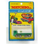 Matchbox Superfast No. 32c Leyland BP Tanker. Green and White with Chrome base etc. Excellent on