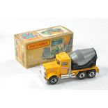 Matchbox Superfast No. 19d Peterbilt Cement Truck. Preproduction is Yellow and Grey with chrome base
