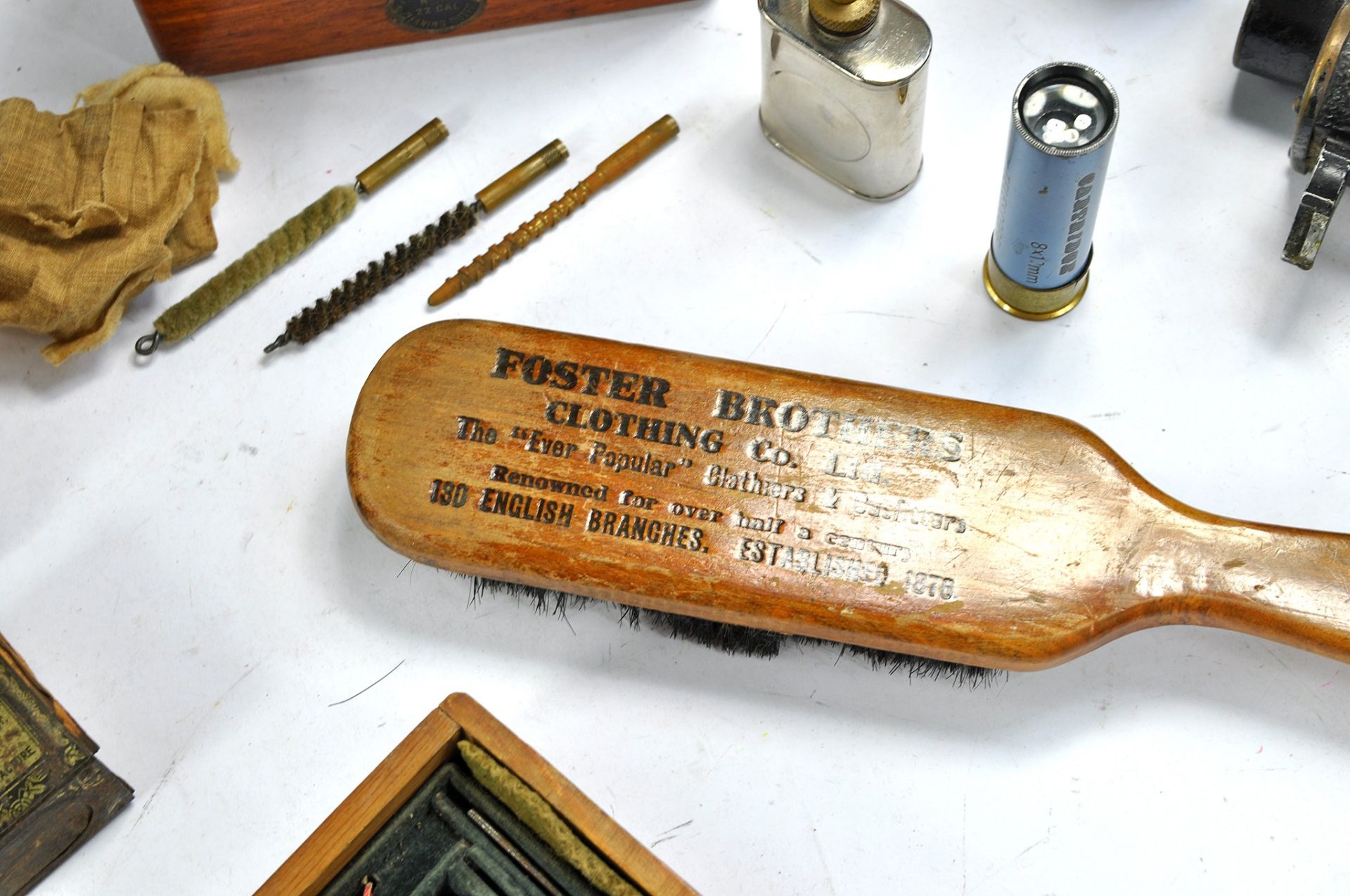 A very interesting assortment of vintage items comprising Parker Gun Cleaning Kit with box and - Image 9 of 10