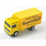Matchbox Superfast No. 20d Volvo Container Truck. Promotional. Yellow with Superfast Delivery Co.