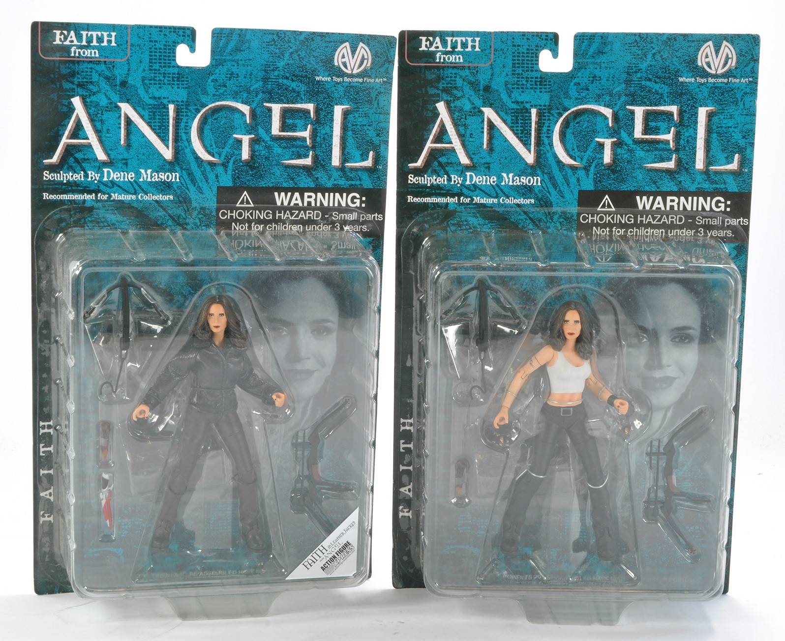 MAC Moore Action Collectibles duo of Angel Figures comprising Angel in different outfits. Excellent.