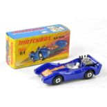 Matchbox Superfast No. 61a Blue Shark. Metallic blue with no. 86 decal. Unpainted Base. Excellent,