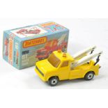 Matchbox Superfast No. 61b Ford Wreck Truck. Yellow body, Hazy amber windows, harder to find white