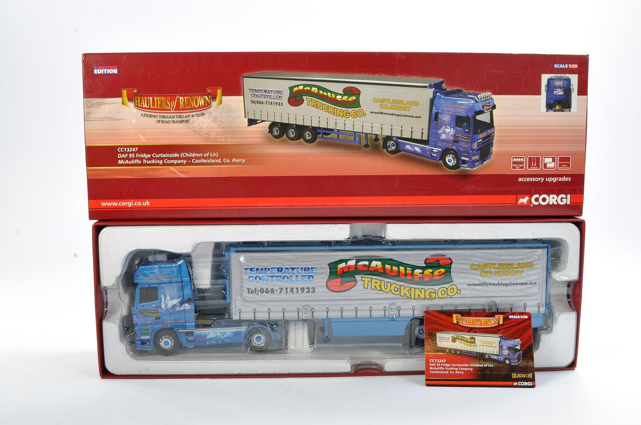 Corgi Diecast Model Truck issue comprising No. CC13247 DAF 95 Fridge Curtainside in the livery of