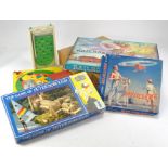 Assorted games including 'Game of Peterborough', Sooty ring toss by Chad Valley, As new Scrabble