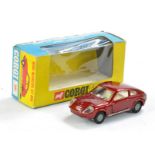 Corgi No. 341 Mini Marcos GT. Crimson with white interior. Excellent, the odd rub along a couple