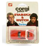 Corgi Junior No. 45 Starsky and Hutch Ford Torino. Excellent on card, bubble has tiny perforation