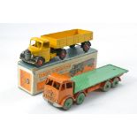 Dinky No. 521 Bedford Articulated Lorry. Yellow, fair to good plus Foden Flat Truck, also fair to