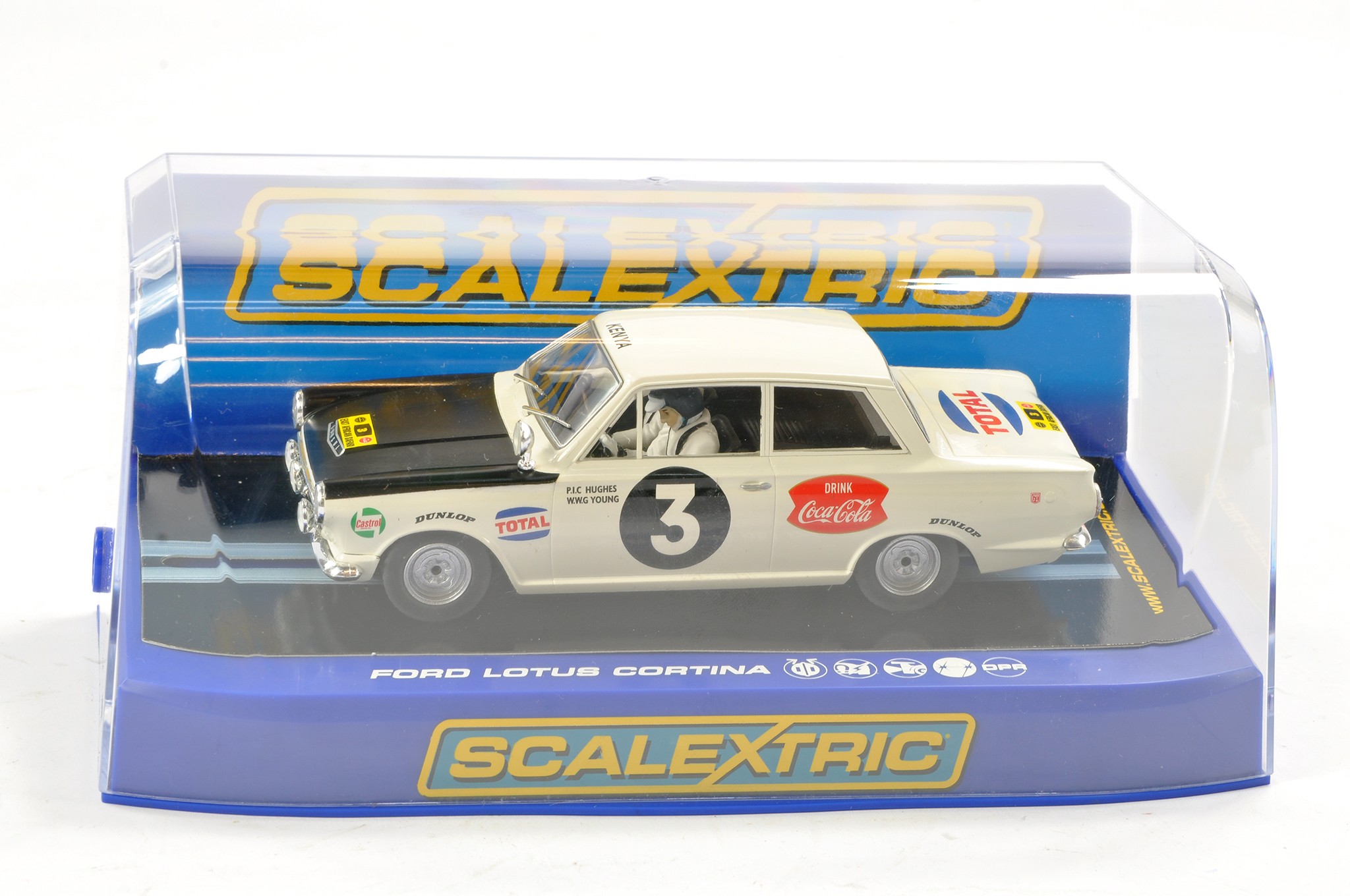 Slot Car Scalextric 1/32 issue comprising C3096 Ford Cortina GT East African Safari 1964.