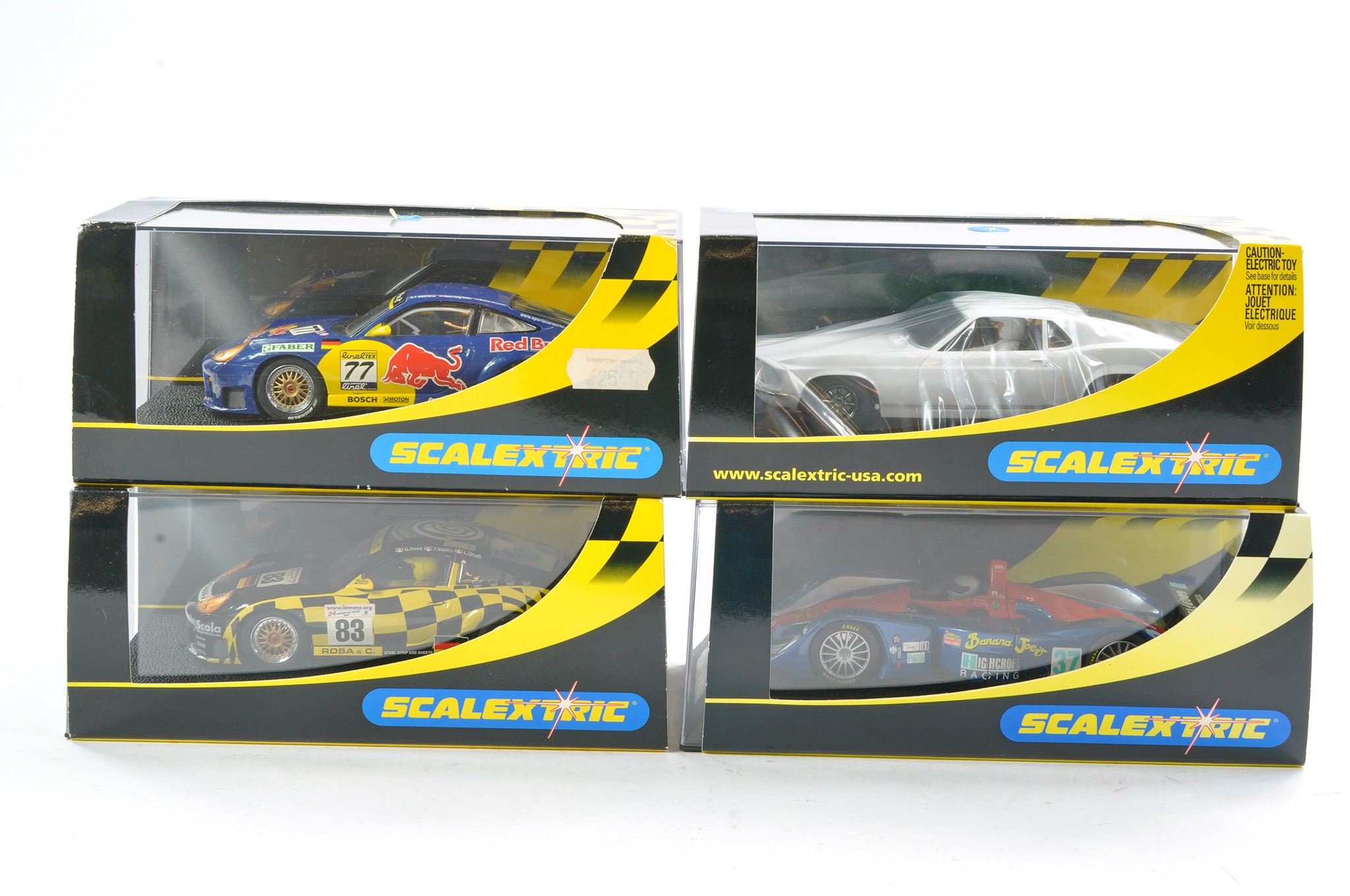 Slot Car Scalextric 1/32 issues comprising C2450T Ford Mustang 1969 Plain White, C2482 MG Lola