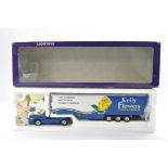 Lion Toys Diecast Model Truck issue comprising DAF XF Fridge Trailer in the livery of Kelly Flowers.