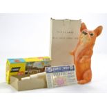 Corgi Petrol Pumps Kit, incomplete plus original decal sheets and No. 99901 Corgi Dog Mascot Figure.