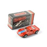 Matchbox Superfast No. 41 Ford GT40. Bronze with red interior. Graphite / Charcoal Base with wide