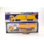 Corgi Diecast Model Truck issue comprising No. CC14037 Volvo FH Flatbed Trailer with container
