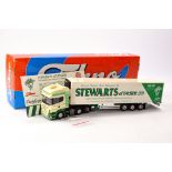 Tekno Diecast Model Truck issue comprising Scania R Fridge Trailer in the livery of Stewarts.