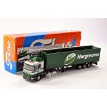 Tekno Diecast Model Truck issue comprising Scania R Bulk Trailer in the livery of Hargreaves.