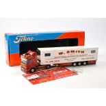Tekno Diecast Model Truck issue comprising Scania R Fridge Trailer in the livery of W Smith.
