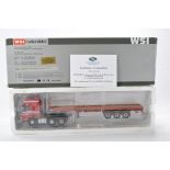 WSI 1/50 high detail model truck issue comprising DAF XF105 Super Space flatbed Trailer in the