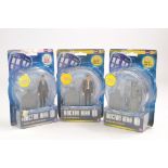 Trio of Dr Who collectable figures. Factory sealed.