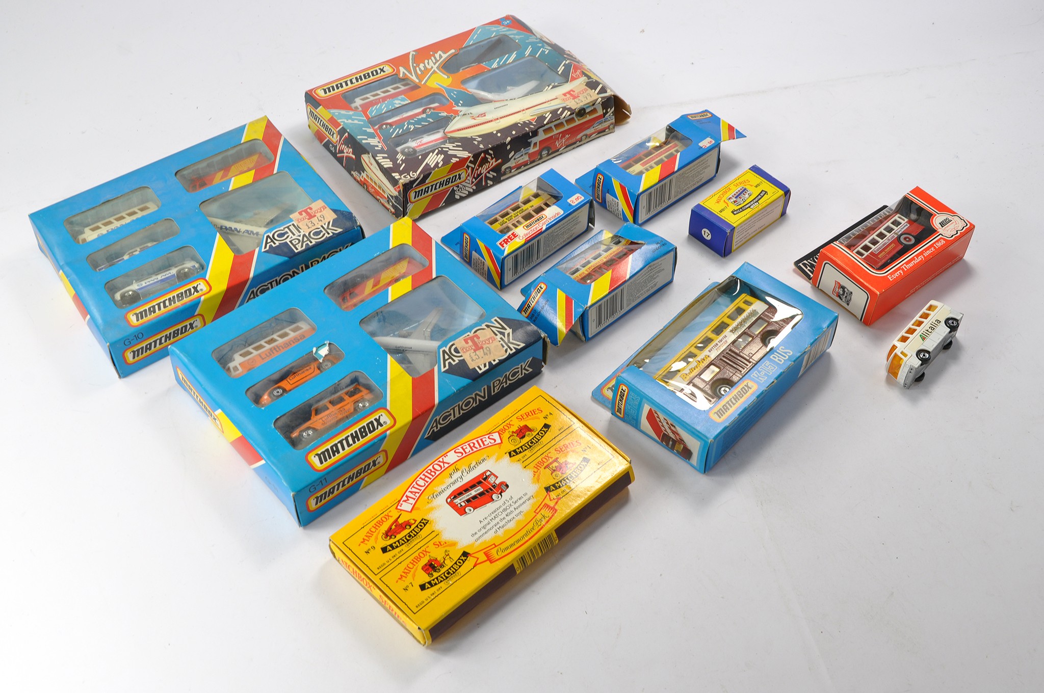 A group of matchbox issues including a trio of limited edition action packs plus some others. All