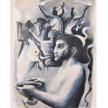 MICHAEL AYRTON [1921-75]. The Procession [Oresteia], 1960. oil on board; signed. 57 x 46 cm -