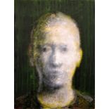 ROBERT CLATWORTHY R.A. [1928-2015]. Head [misty green], 1993. acrylic on card; signed with