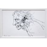 PETER HOWSON R.A. [1958 - ]. Head Study, 2012. ink drawing; signed. 13 x 20 cm - overall including