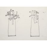 GEOFFREY CLARKE RA [1924-2014]. Untitled [Two Standing Forms with Twisted Tops], 1965. Monotype on