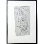 BEN NICHOLSON OM [1894-1982]. Turkish Form, 1967. Etching with blue crayon on cream wove paper