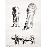 OLIFFE RICHMOND [1919-77]. Study for Sculpture, 1965. ink on paper. signed and dated. 25 x 19 cm -