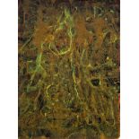 ROBERT CLATWORTHY R.A. [1928-2015]. Yellow and Brown Abstract, 1996. acrylic on card; signed with