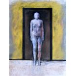 ROBERT CLATWORTHY R.A. [1928-2015]. Standing Figure, 2010. acrylic and pastel on thick paper. signed