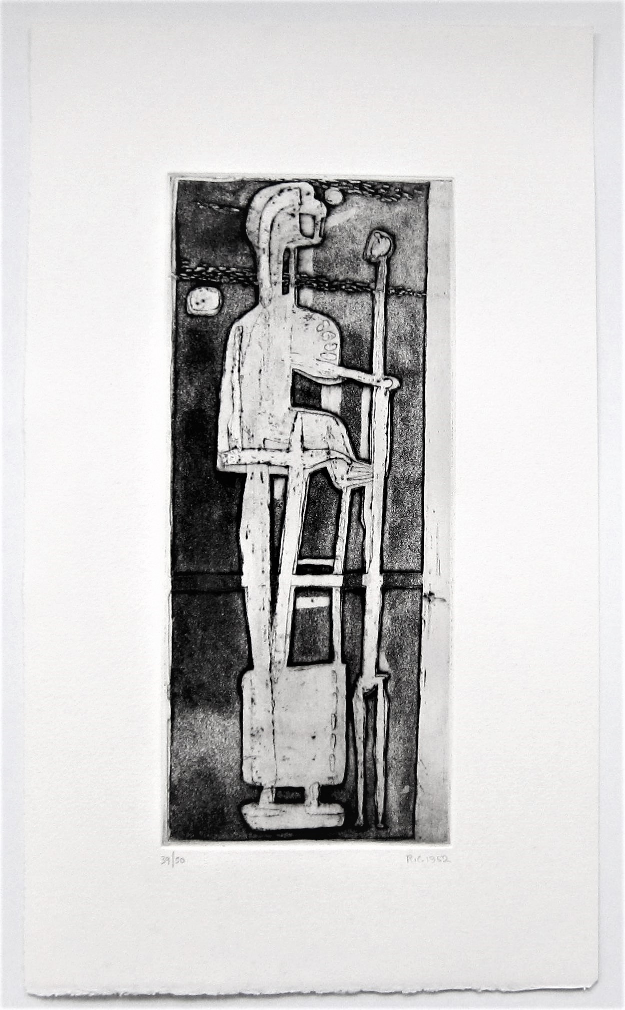 ROBERT CLATWORTHY R.A. [1928-2015]. Standing Figure, 1952. etching, edition of 50; 36/50; signed - Image 2 of 4