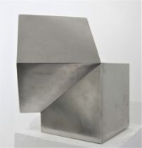 JUSTIN KNOWLES [1935-2004]. Cube Form. steel; unique. 35 cm high. Provenance: the artist's daughter;
