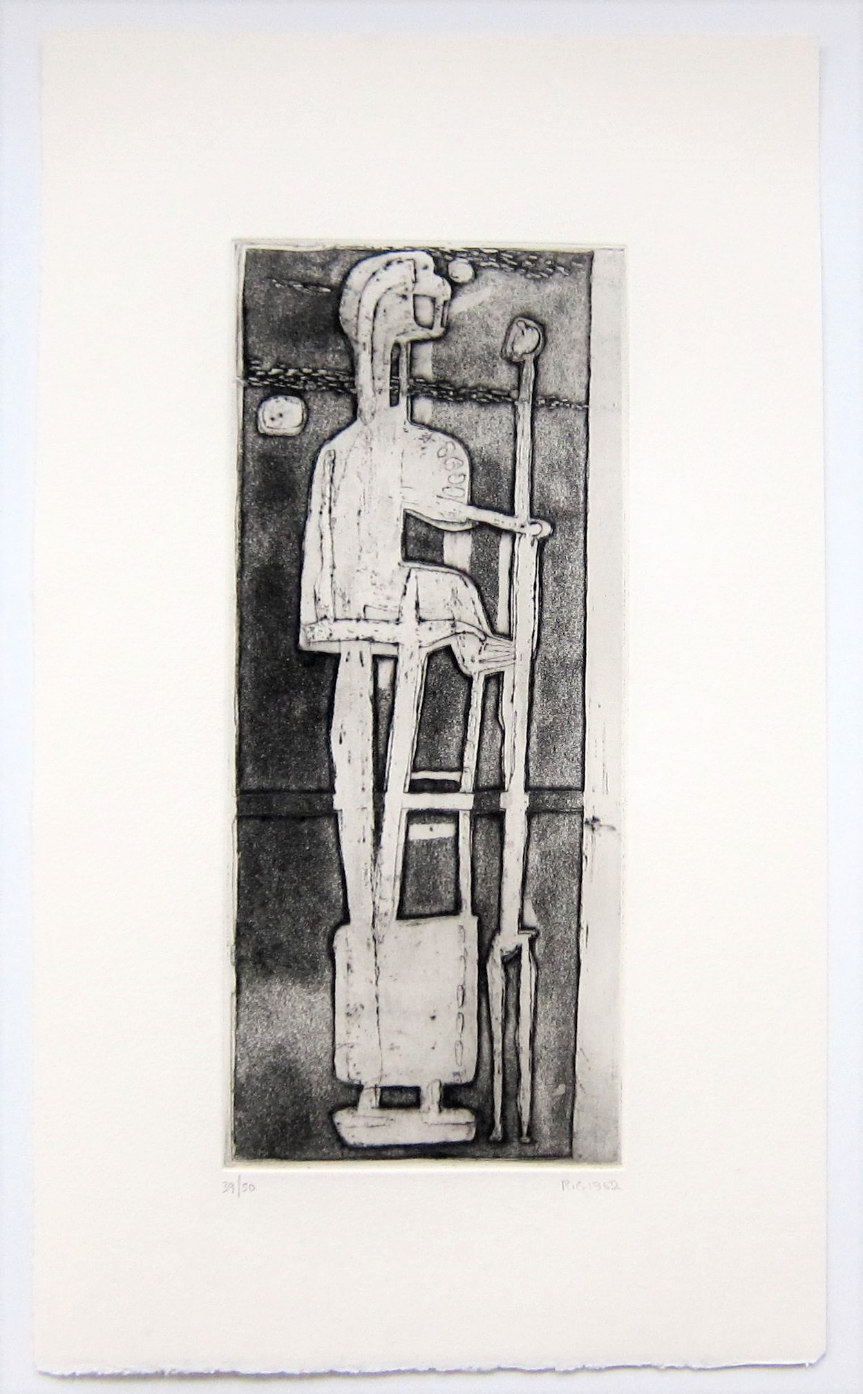 ROBERT CLATWORTHY R.A. [1928-2015]. Standing Figure, 1952. etching, edition of 50; 36/50; signed - Image 4 of 4