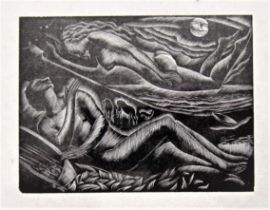 LEON UNDERWOOD [1890-1975]. Music from Behind the Moon [frontispiece], 1926. wood engraving, edition