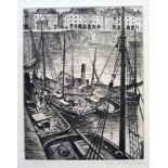 CHRISTOPHER RICHARD WYNNE NEVINSON [1889-1946]. Dieppe harbour, 1923. The rare etching on F J Head &