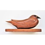 JACK COUTU [1924-2017]. Dove, c. 1950. wood-carving [fruit wood and brass]; unique; signed on the