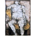 JOHN EMANUEL [1930 - ]. Seated Figure, 1978. oil on thick handmade paper. signed. 40 x 29 cm -