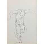 MICHAEL AYRTON [1921-75]. Figures, 1957. pencil drawing [double-sided]. studio stamp signature on