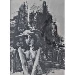 PHILIP SUTTON RA [1903-1992]. Iris. charcoal on paper. 73 x 53 cm - overall including frame 91 x