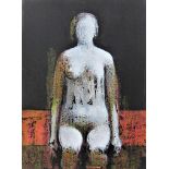 ROBERT CLATWORTHY R.A. [1928-2015]. Seated Figure, 2001. acrylic on card; signed. 30 x 22 cm - frame