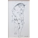 MICHAEL AYRTON [1921-75]. Minotaur [Asterion], 1966. ink on paper drawing; signed and dated. 50 x 29
