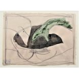 KEITH VAUGHAN [1912-77]. Form. watercolour and pencil; studio stamp initials on reverse. 7 x 10 cm -