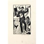 LEON UNDERWOOD [1890-1975]. Banjo Player, 1928. wood-engraving, edition of 50, 2/50, signed in