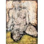 JOHN EMANUEL [1930 - ]. Seated Figure, 1979. oil on thick handmade paper; signed. 39 x 28 cm -